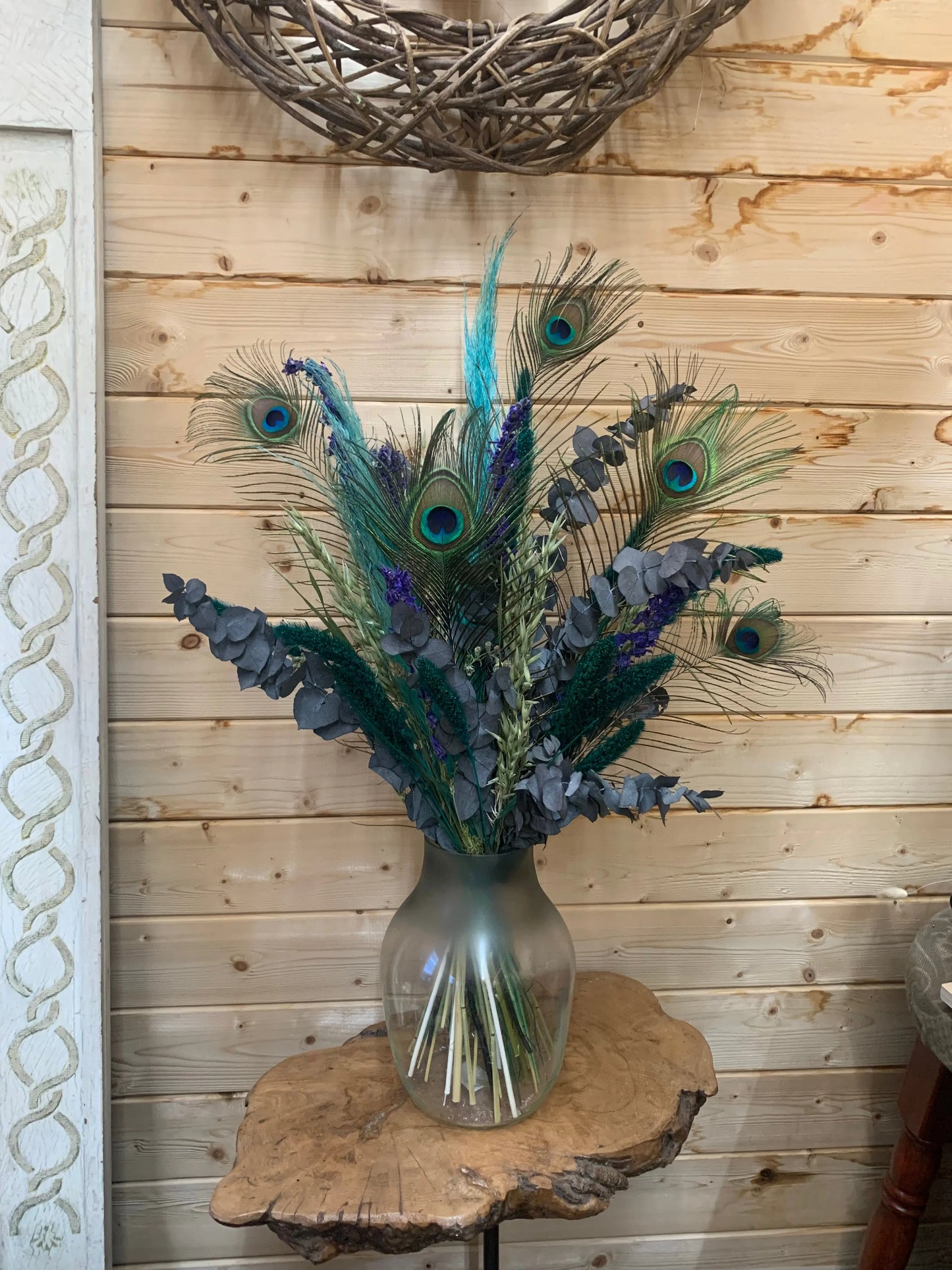 Peacock Dried Flower Bouquet / Mothers Day Long-Lasting Flowers / Sustainable Home Décor - The Dried Flower Shop
