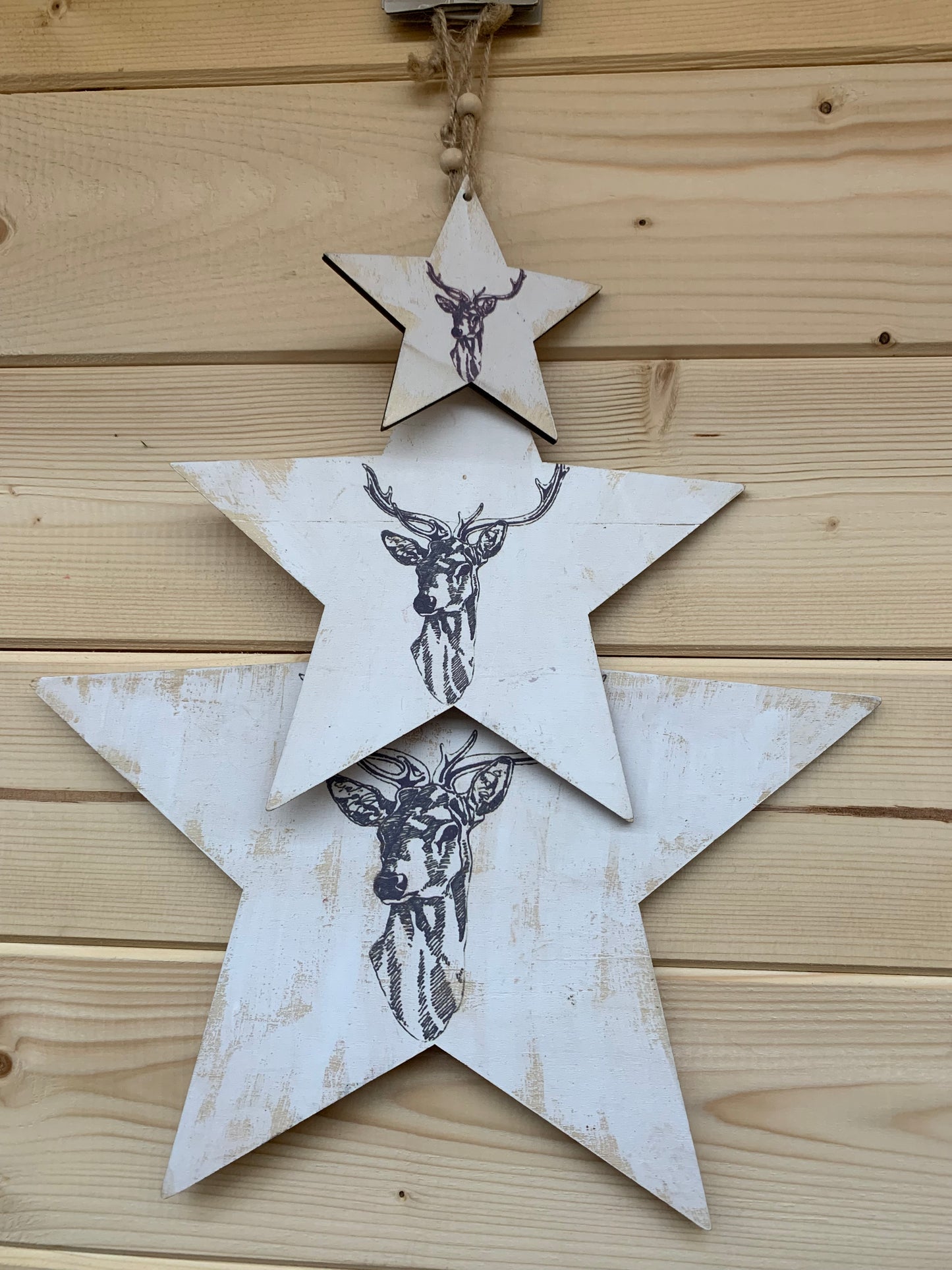 Wooden Star Trio / Christmas Decorations / Eco Christmas