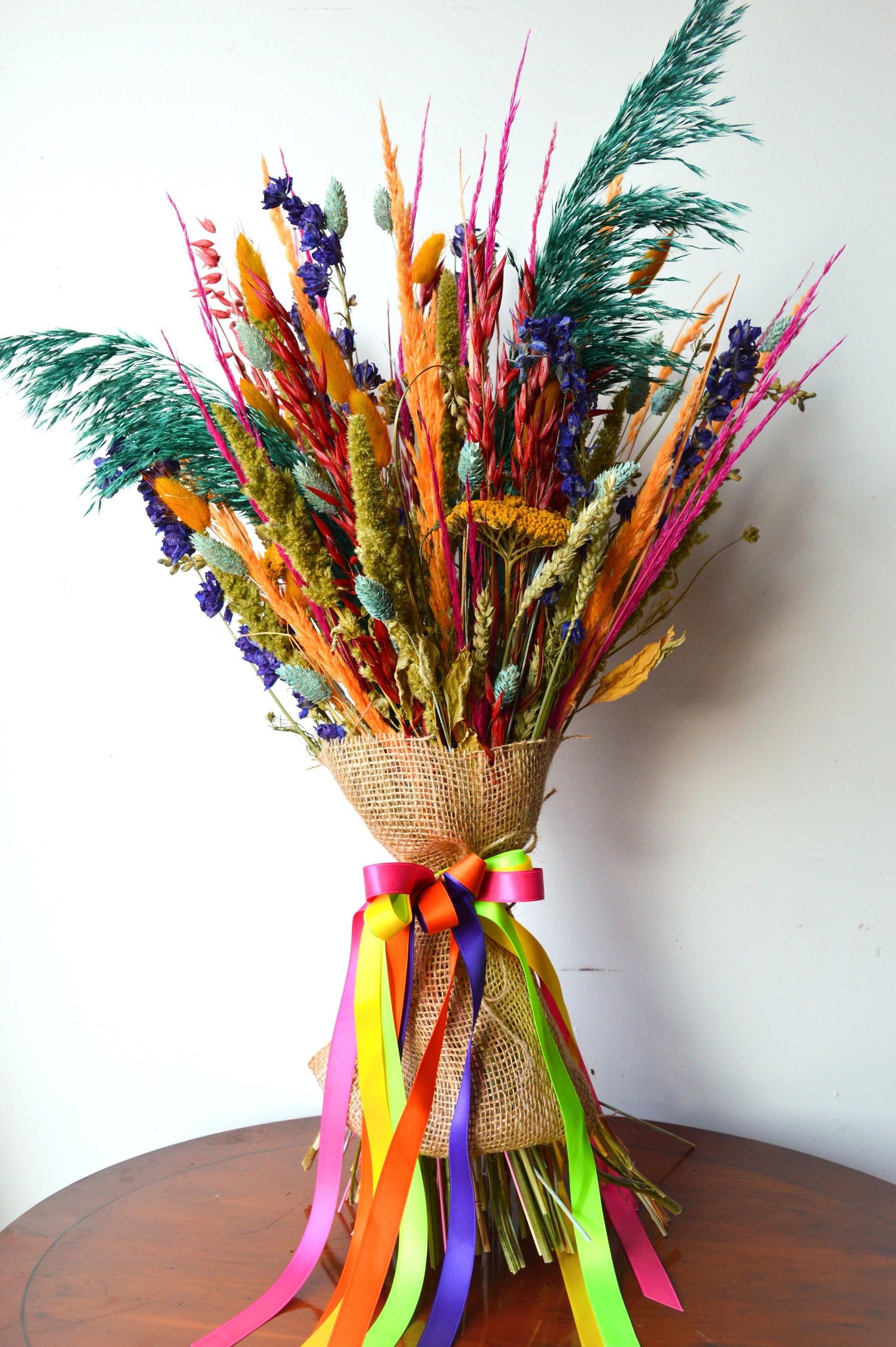 Rainbow Dried Flower Bouquet image 0