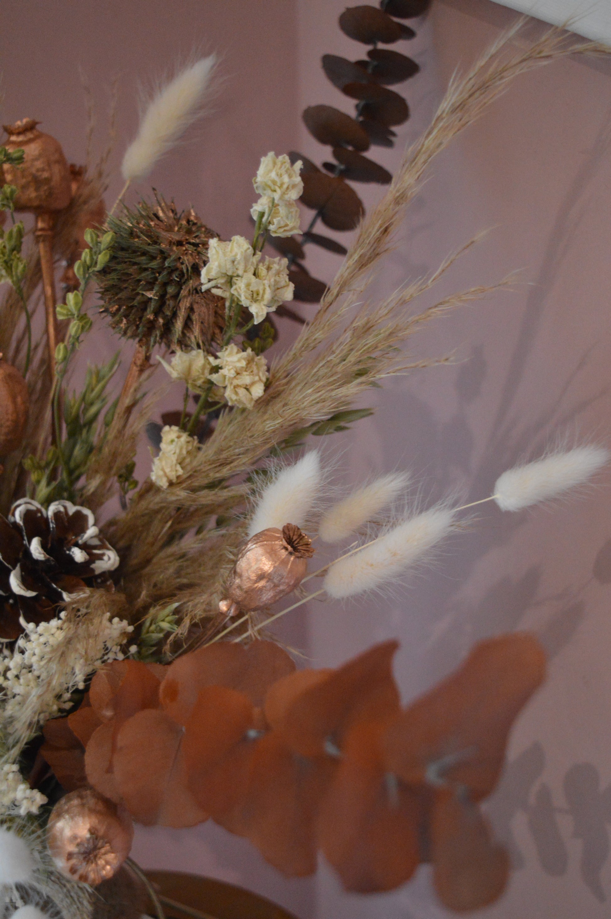 Copper and White Christmas Dried Flower Bouquet image 1