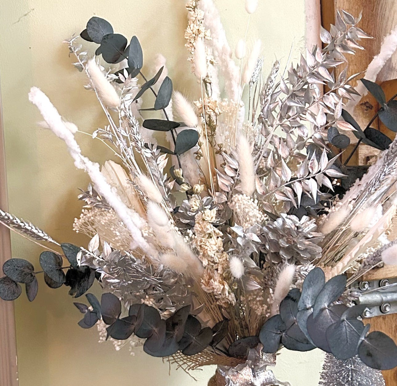 Silver & Neutral Christmas Dried Flower Bouquet image 1