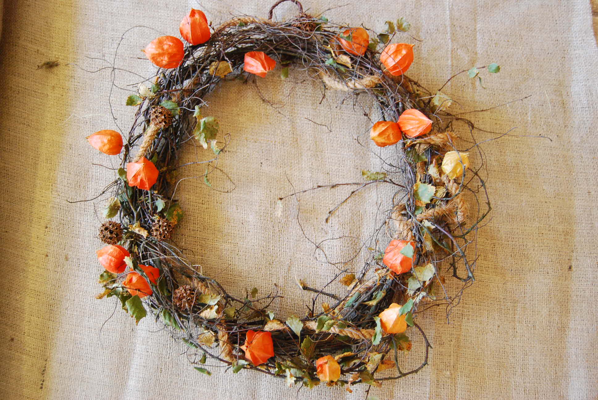 Autumn Dried Wreath Wall Hanging image 0