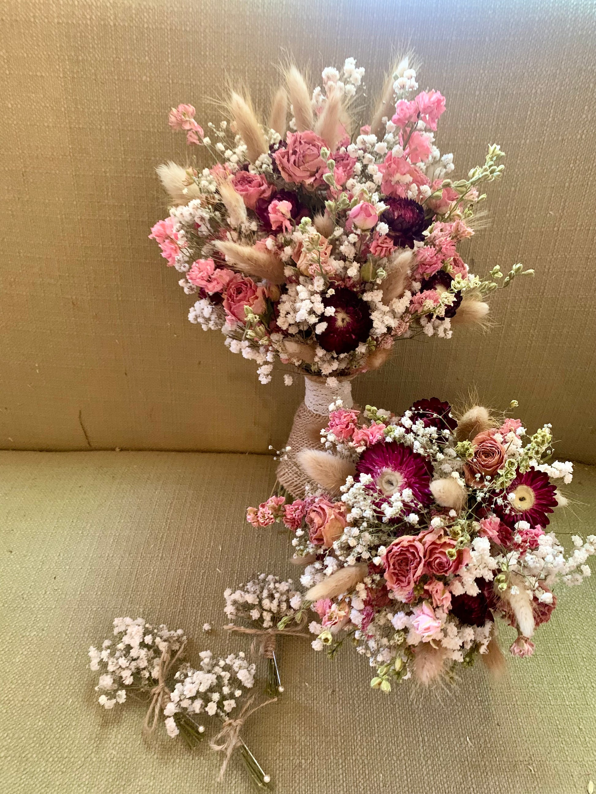 Gypsophila, Larkspur and Rose Bouquet image 2