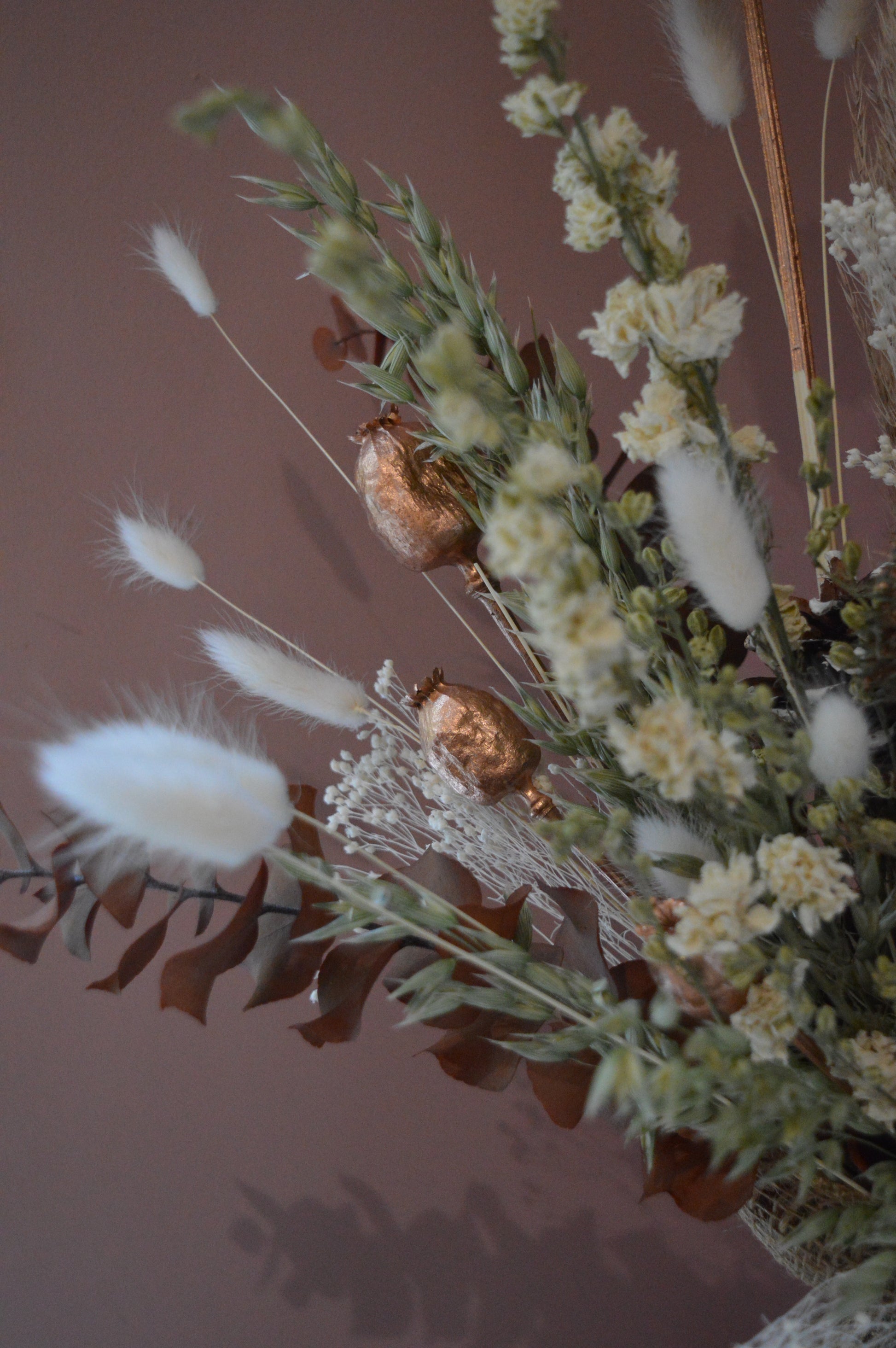 Copper and White Christmas Dried Flower Bouquet image 2