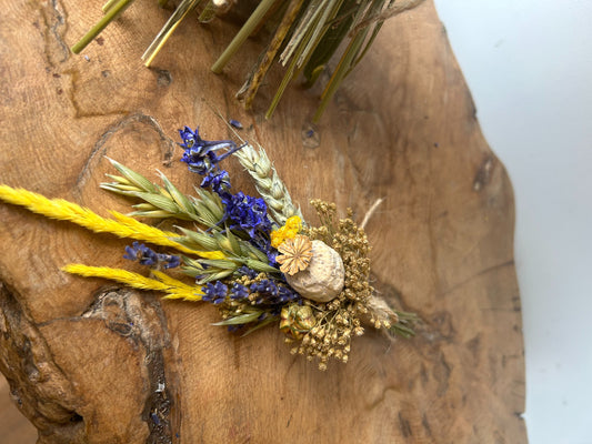 Blue and Yellow Buttonhole image 0