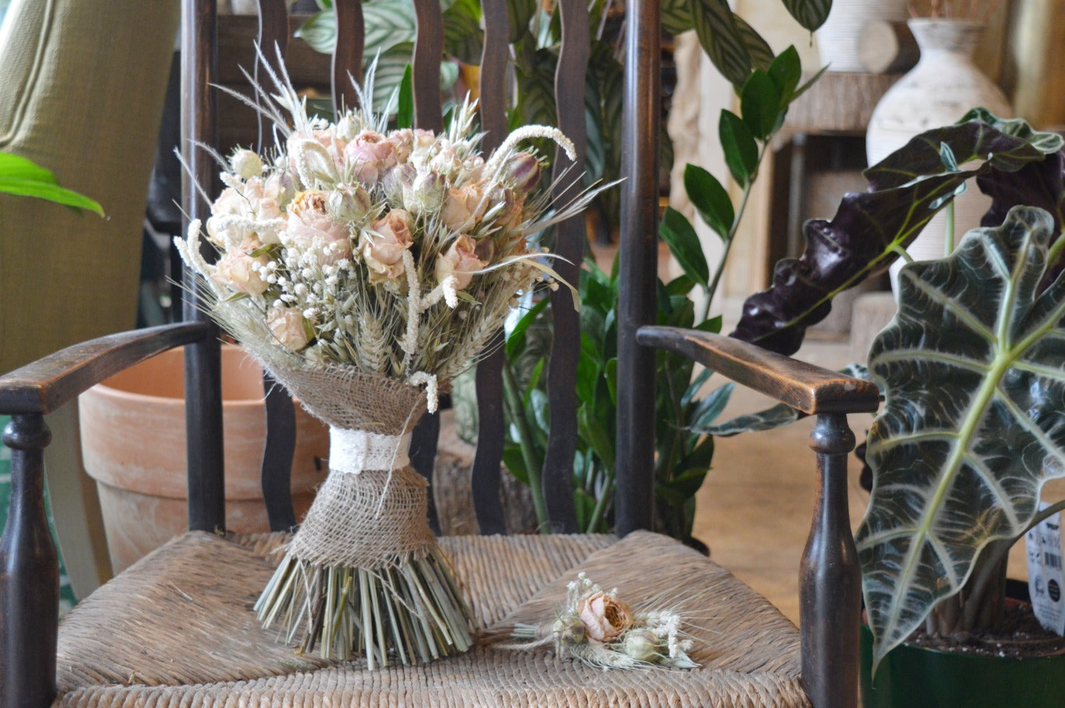 Pastel Dried Garden Rose Bouquet image 0