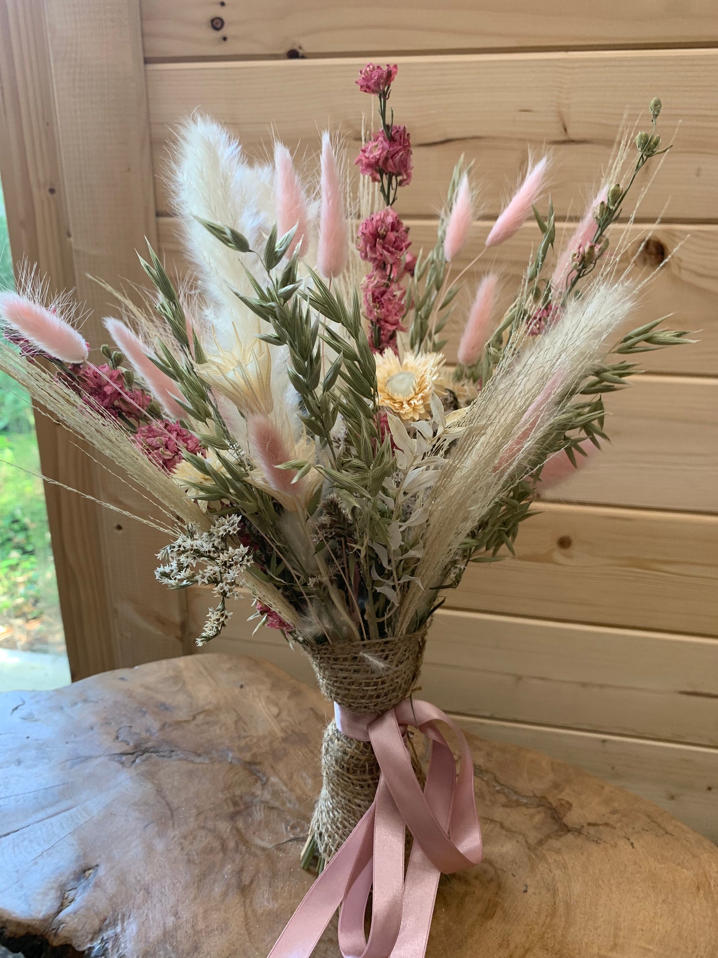 Wild Pastel Pink Dried Flower Bouquet / Pampas Wedding Bouquet / Boho Dried Flowers The Dried Flower Shop