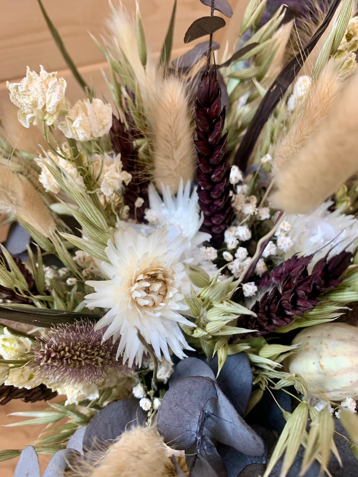 Winter White Dried Wedding Bouquet / Rustic Dried Wedding Flowers The Dried Flower Shop