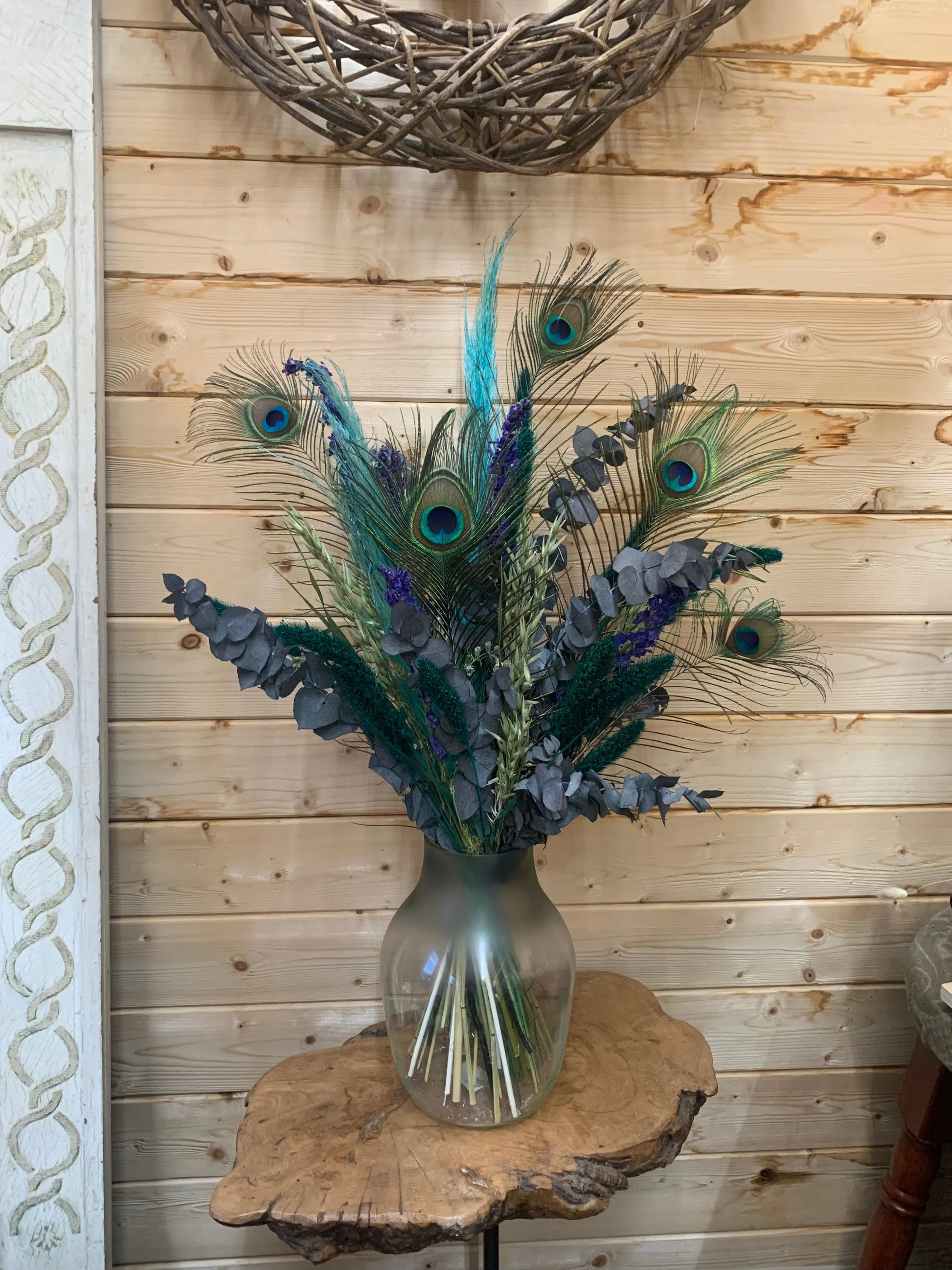 Peacock Dried Flower Bouquet / Mothers Day Long-Lasting Flowers / Sustainable Home Décor - The Dried Flower Shop