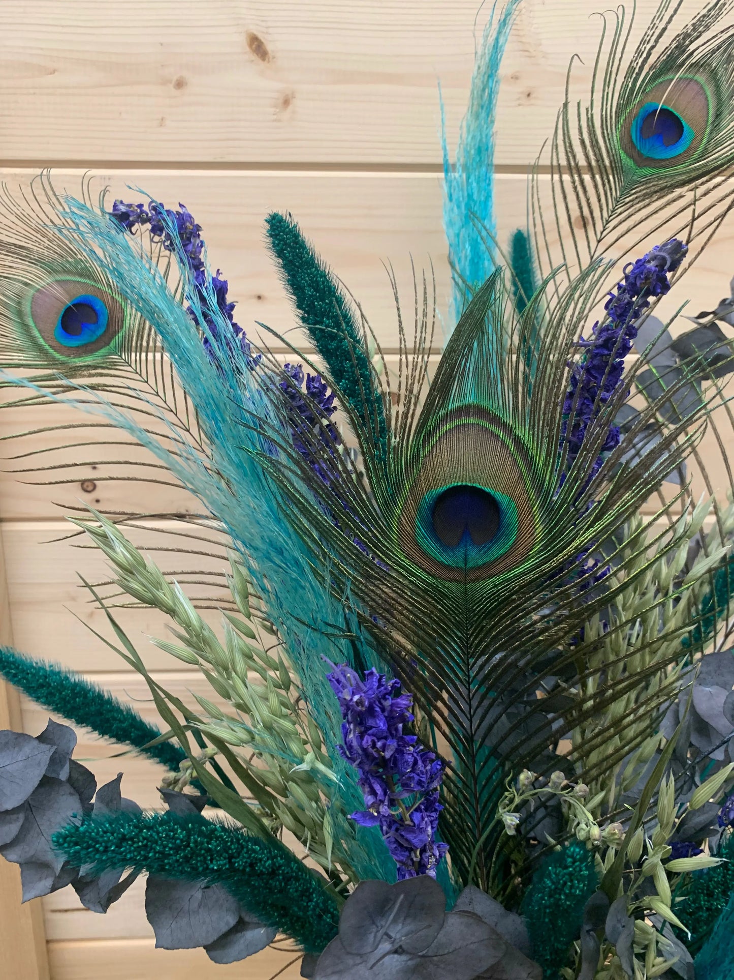 Peacock Dried Flower Bouquet / Mothers Day Long-Lasting Flowers / Sustainable Home Décor - The Dried Flower Shop