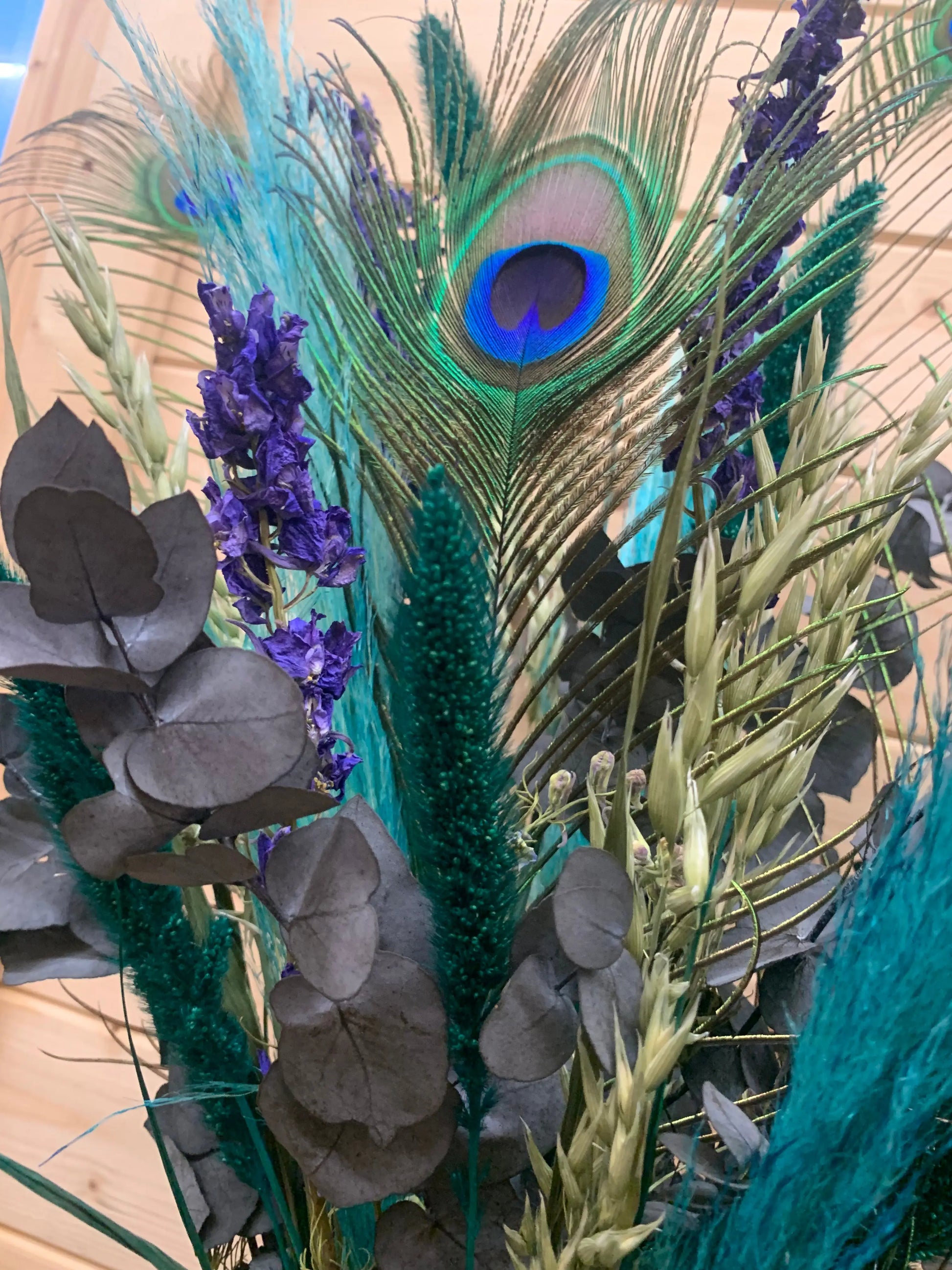 Peacock Dried Flower Bouquet / Mothers Day Long-Lasting Flowers / Sustainable Home Décor - The Dried Flower Shop