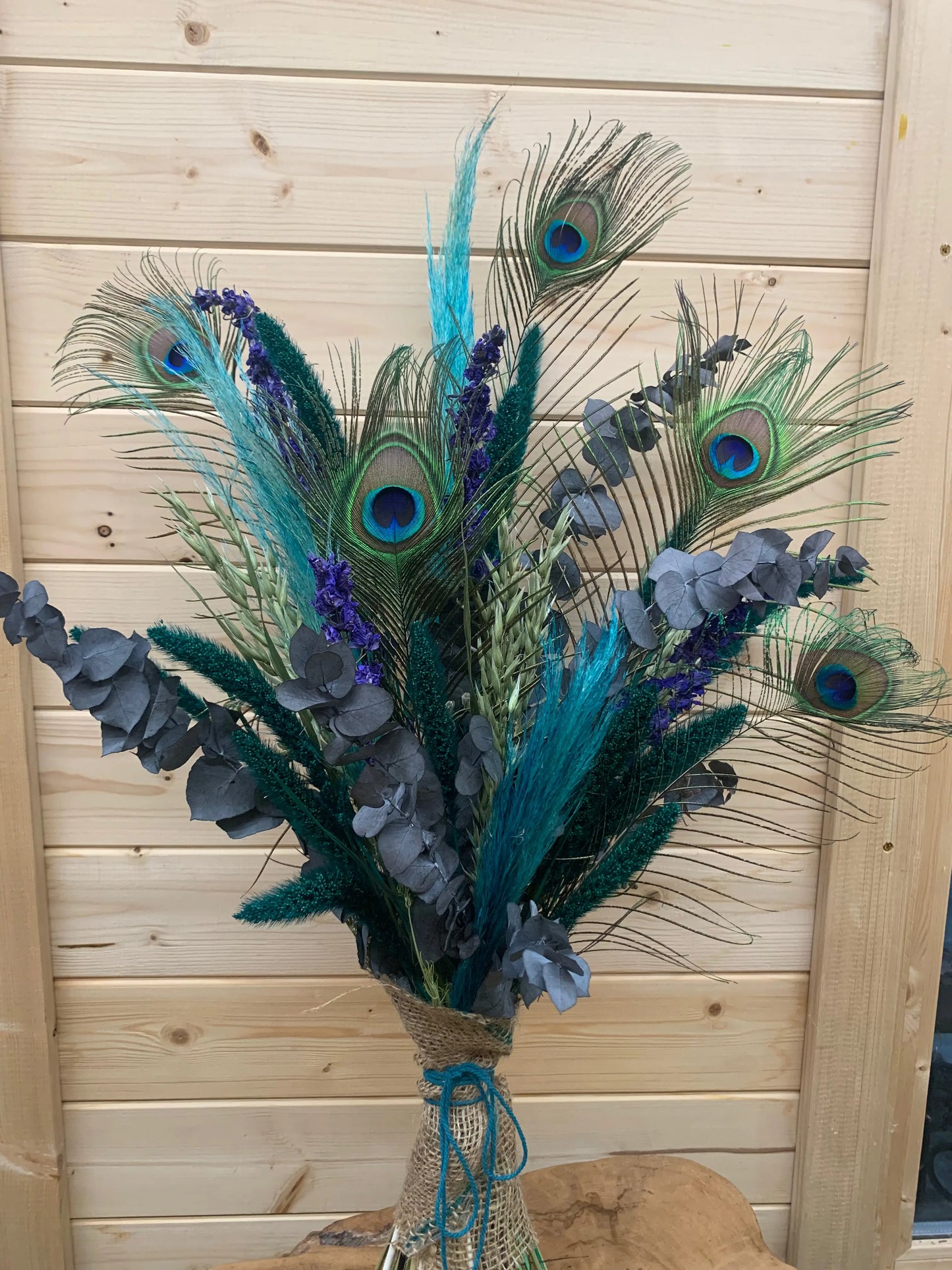 Peacock Dried Flower Bouquet / Mothers Day Long-Lasting Flowers / Sustainable Home Décor - The Dried Flower Shop
