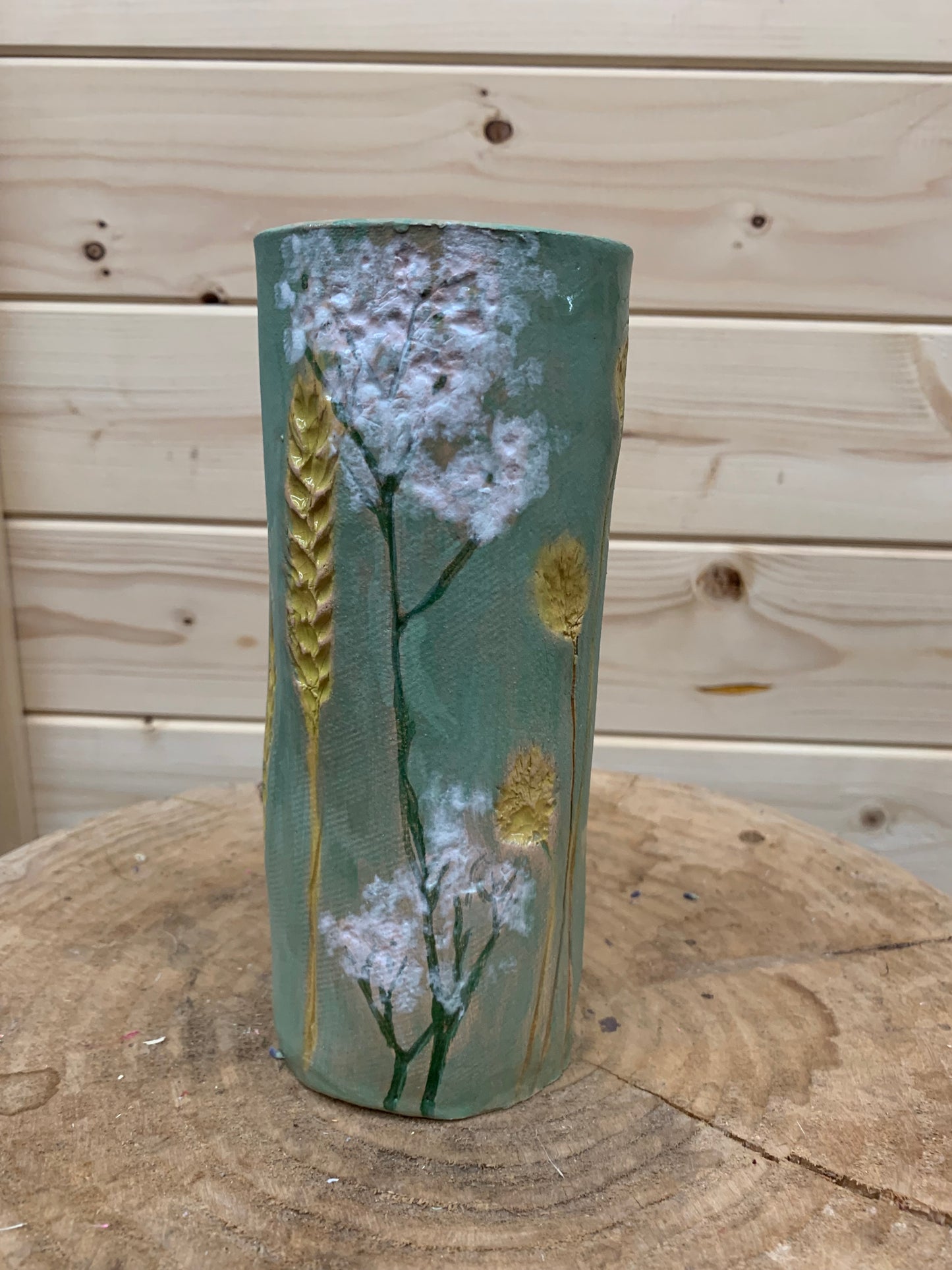 Dried Flower Vase / Homemade Pottery / Original Studio Pottery Vase
