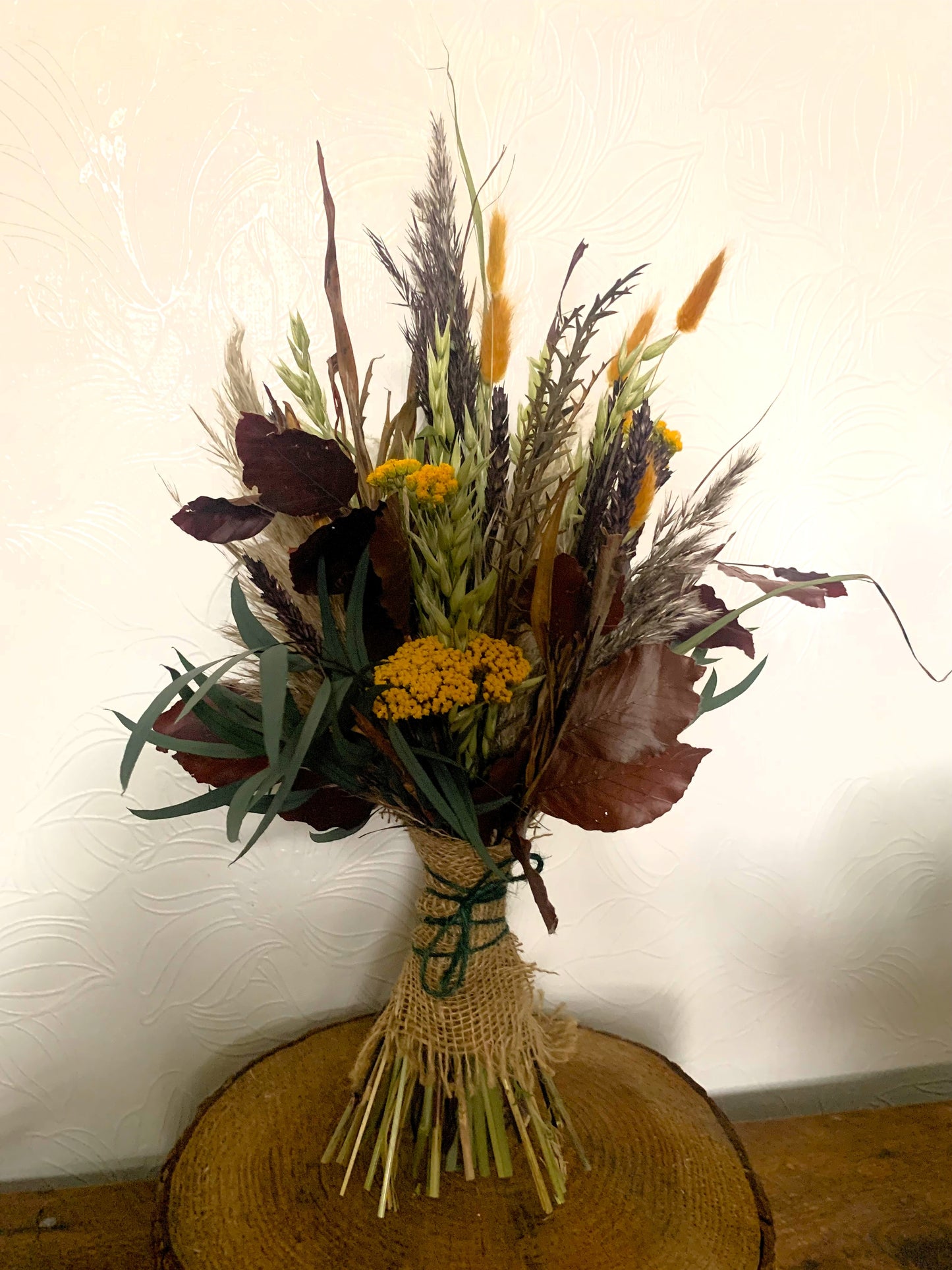 Natural, Browns & Ochre Dried Flower Bouquet / Boho Wedding Flowers / Wild Autumn Bouquet