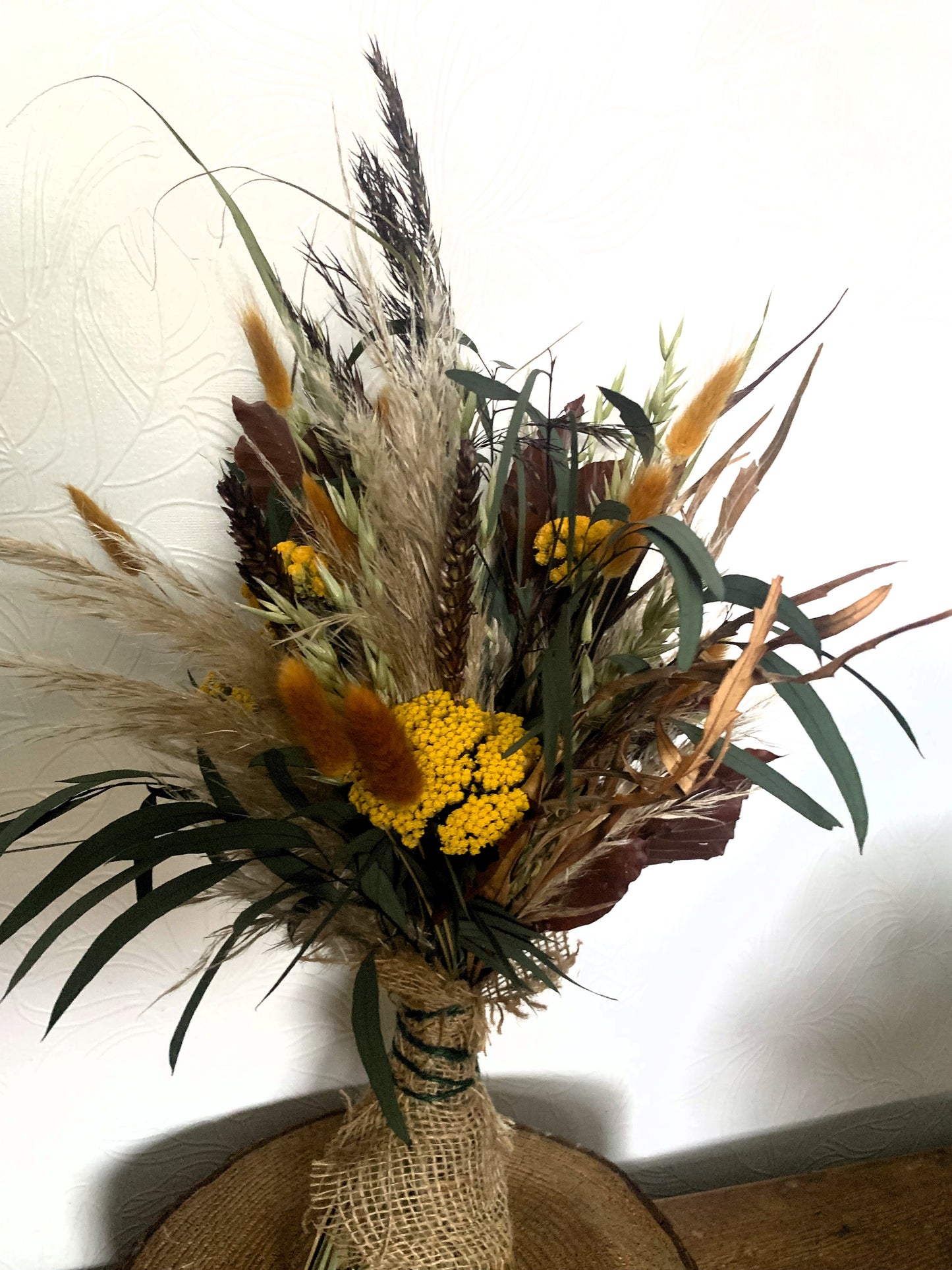 Natural, Browns & Ochre Dried Flower Bouquet / Boho Wedding Flowers / Wild Autumn Bouquet