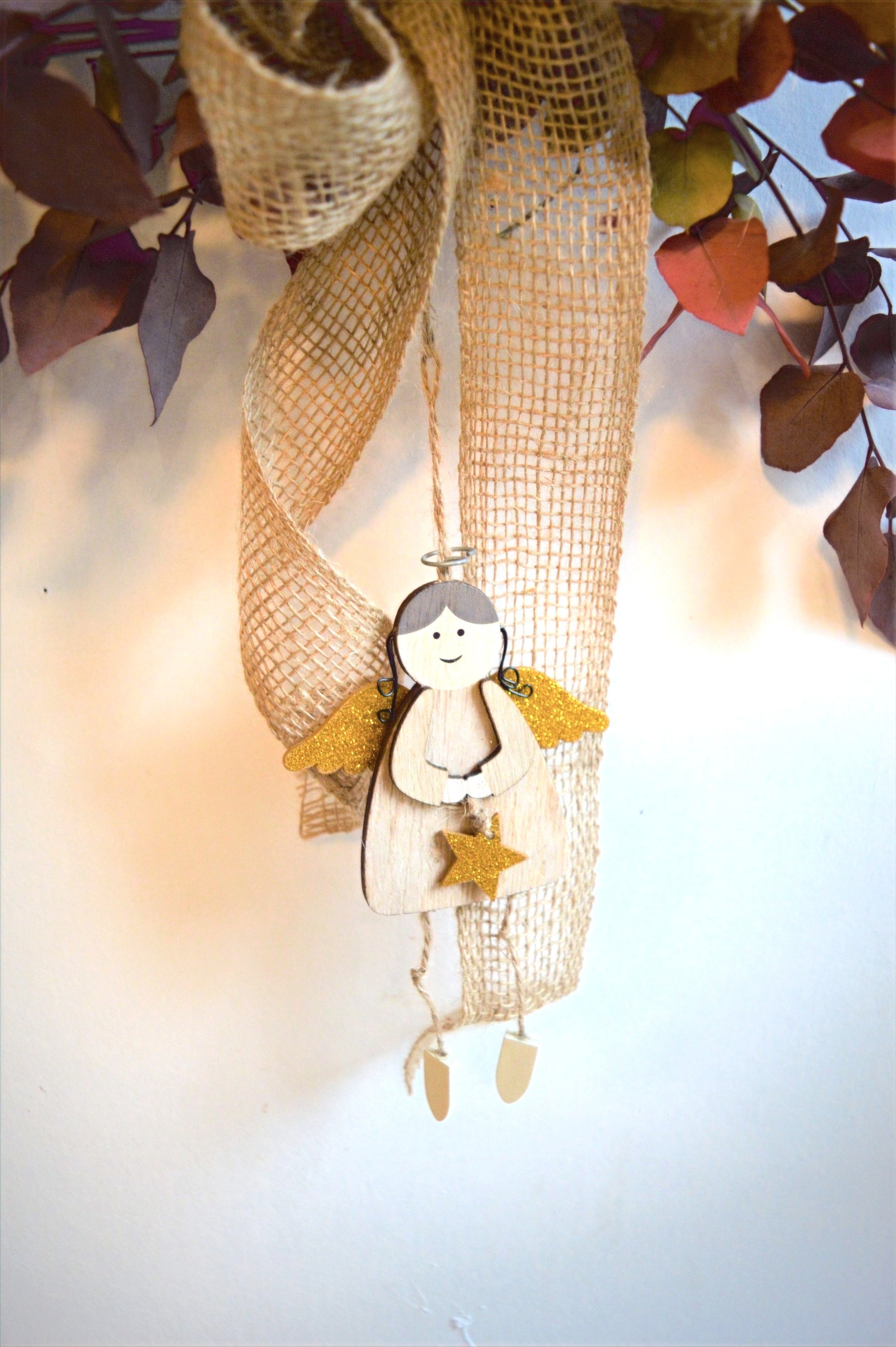 Preserved Eucalyptus Angel Wreath image 1