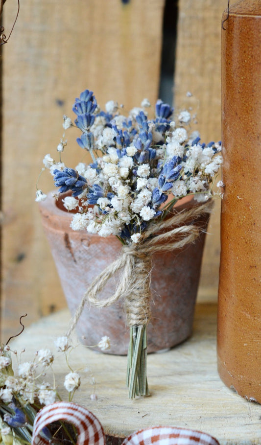 Gypsophila and Lavender Buttonhole image 0